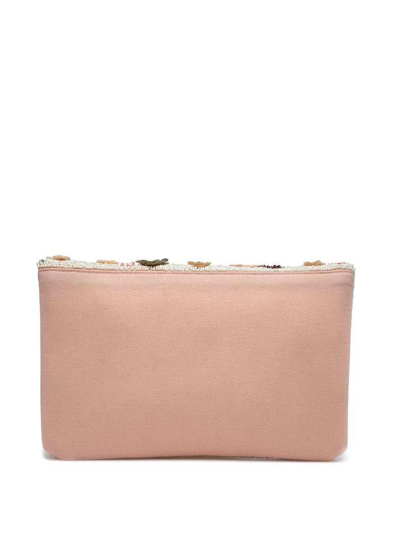 Beads And Sequines Embellished Canvas Sling Bag - Indya