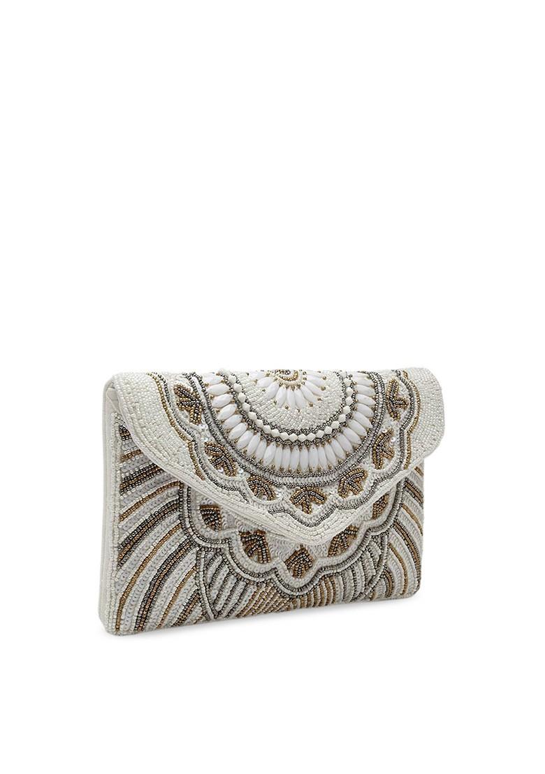 Beads And Sequines Embellished Canvas Sling Bag