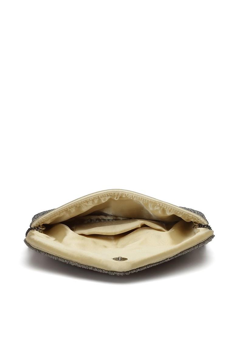 Beads And Sequines Embellished Satin Sling Bag