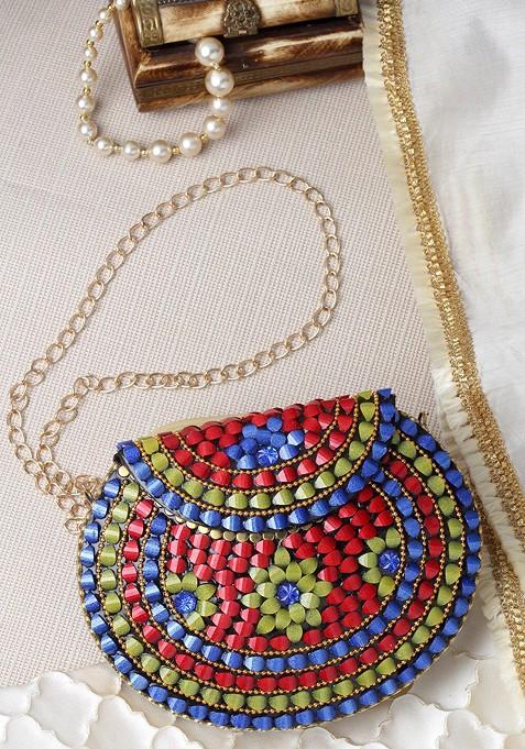 Embellished Foldover Clutch