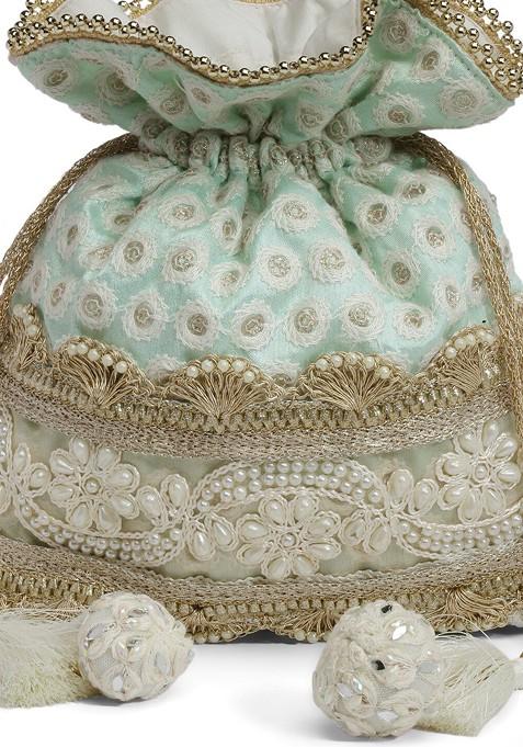 Embellished Tasselled Potli Clutch