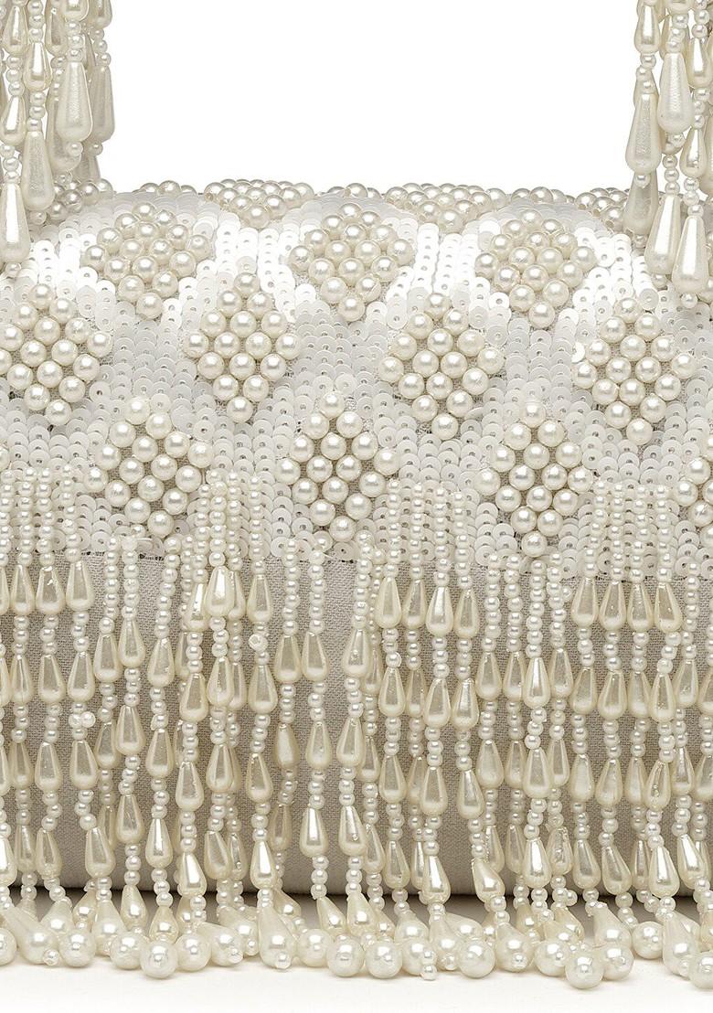 Embellished Tasselled Foldover Clutch