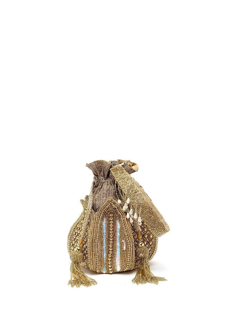 Embellished Tasselled Potli Clutch