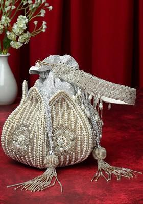 Embellished Tasselled Potli Clutch