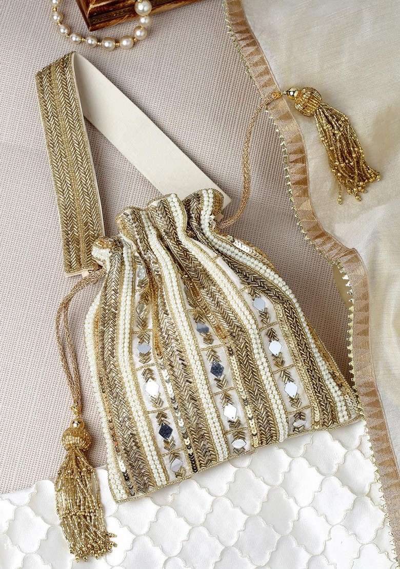 Embellished Tasselled Potli - Indya