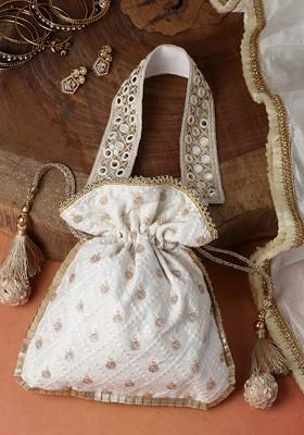 Embroidered Tasselled Potli