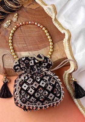 Embroidered Tasselled Potli