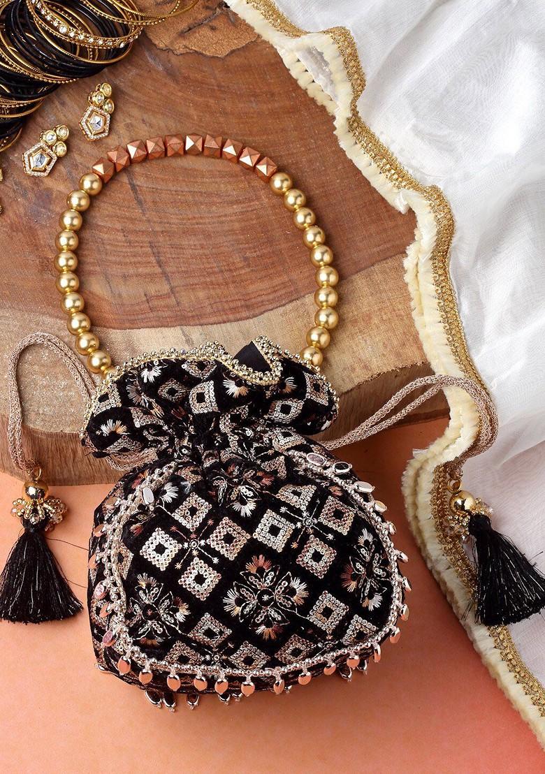 Embroidered Tasselled Potli