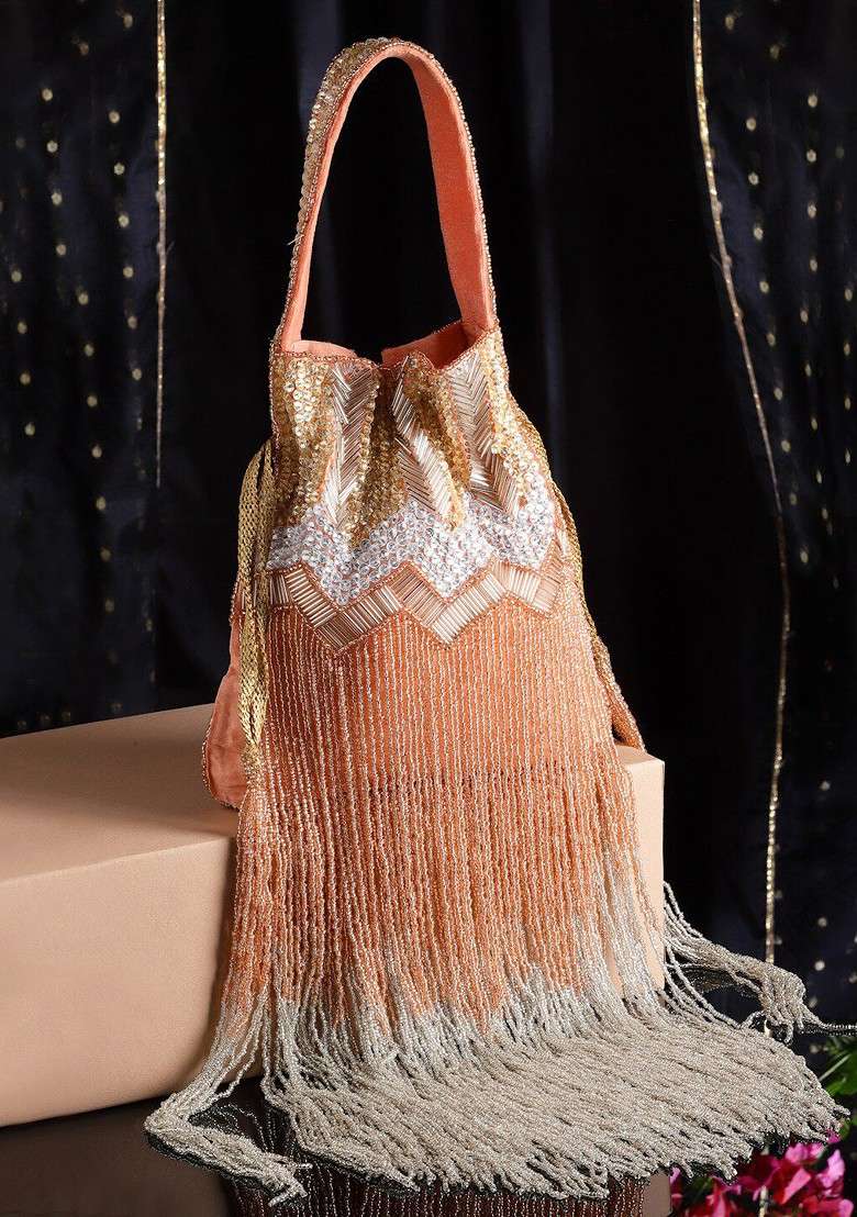 Embellished Tasselled Potli - Indya