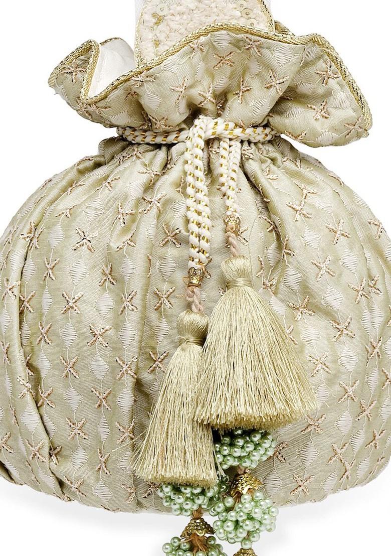 Embroidered Tasselled Potli
