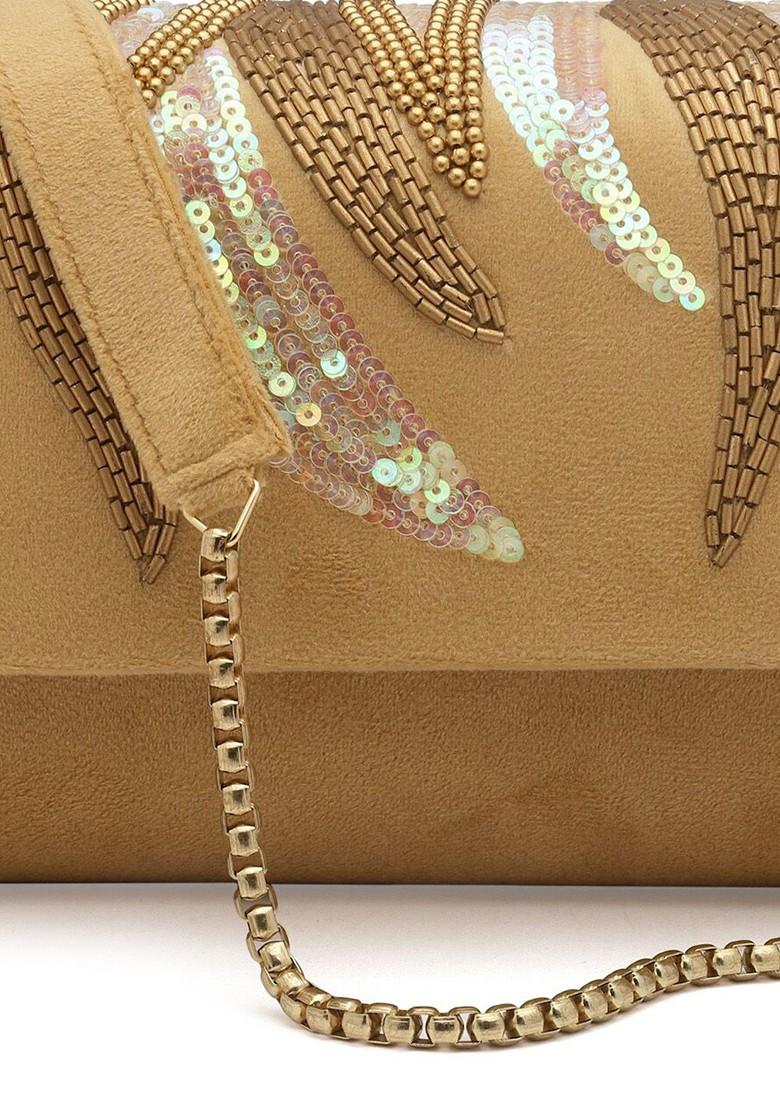 Embroidered Foldover Clutch