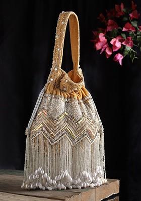 Embroidered Tasselled Potli