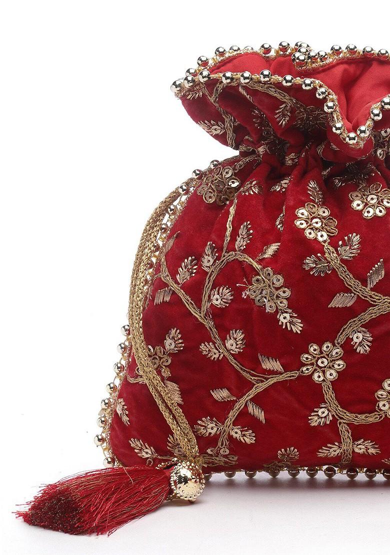 Floral Embroidered Potli