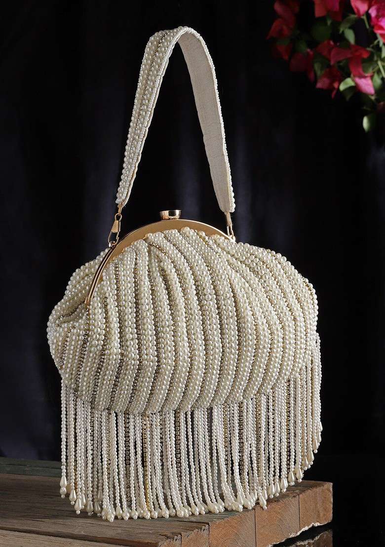 Embellished Tasselled Purse Clutch - Indya
