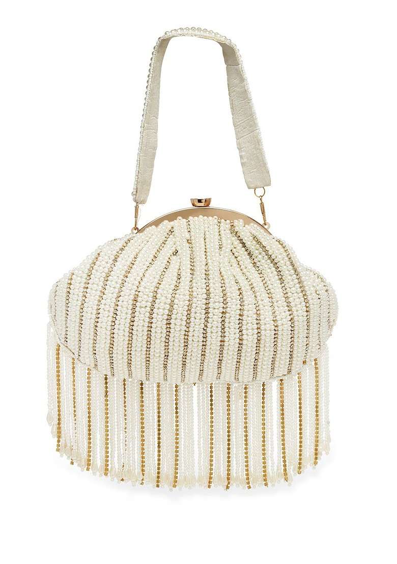Embellished Tasselled Purse Clutch - Indya