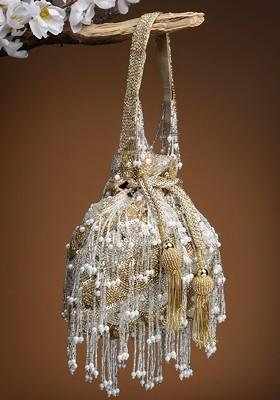 Embellished Tasselled Potli Clutch