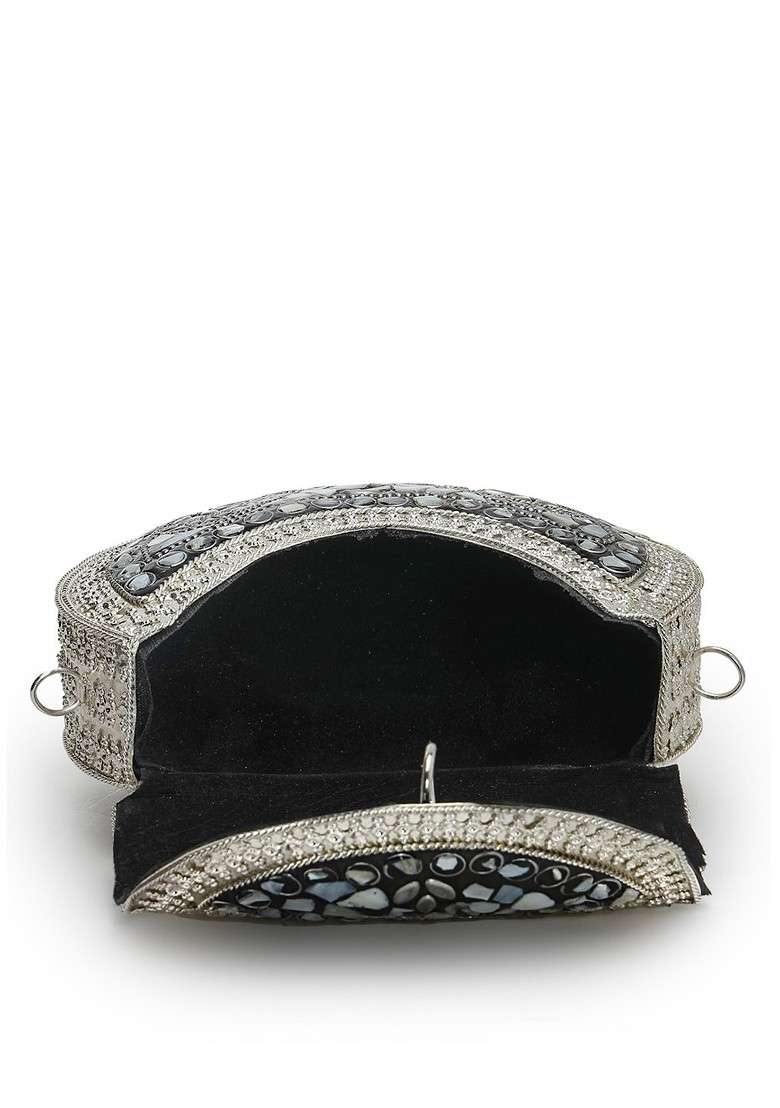 Embellished Half Moon Clutch - Indya