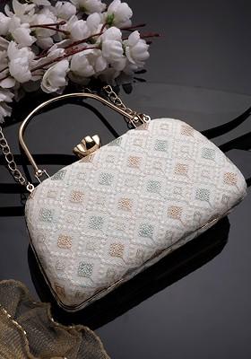 Embroidered Box Clutch