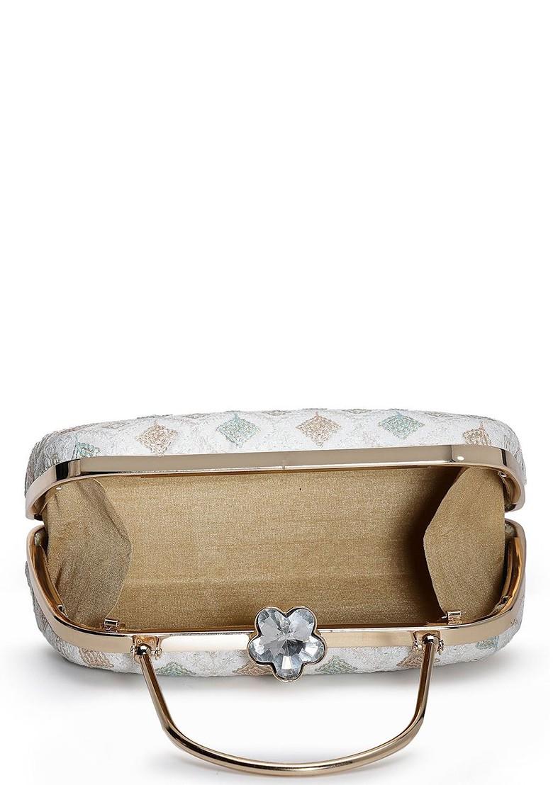 Embroidered Box Clutch