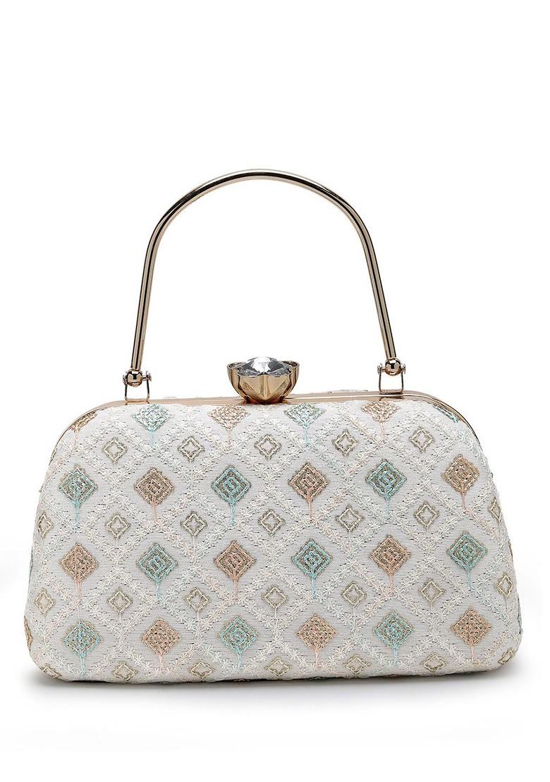 Embroidered Box Clutch