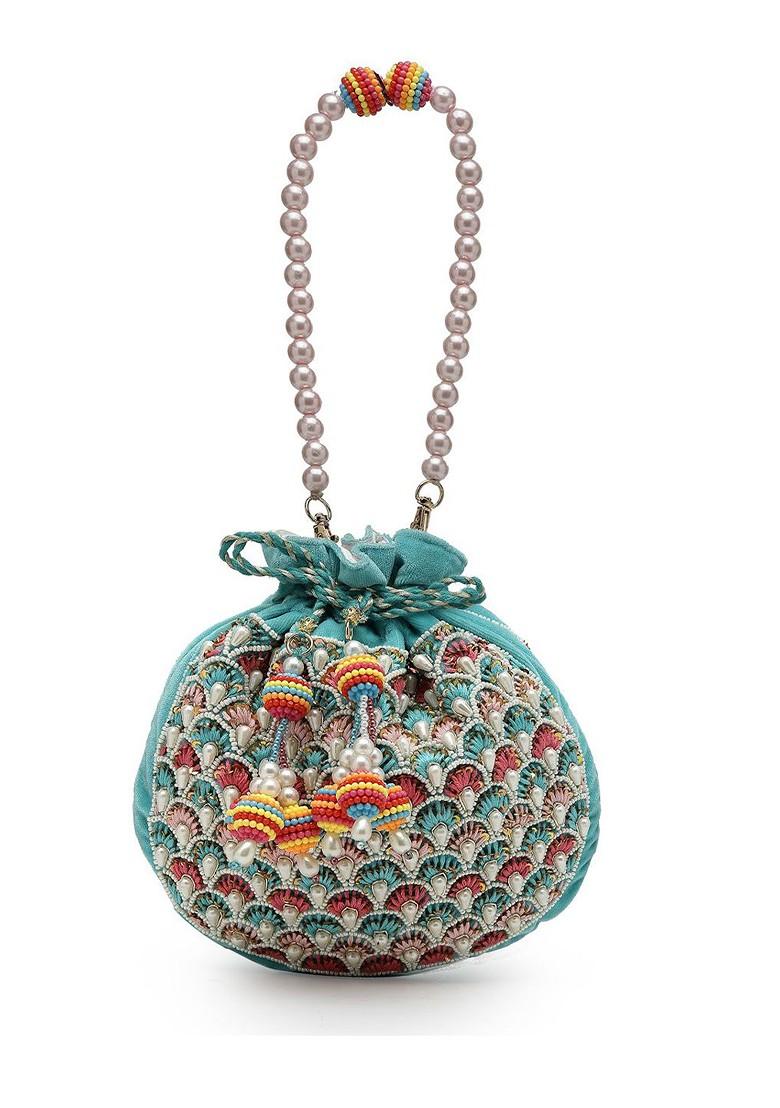 Embellished Tasselled Potli Clutch