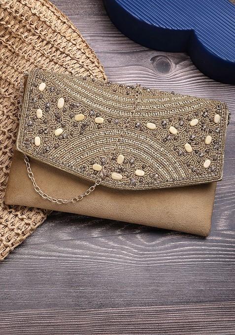 Embellished Envelope Clutch