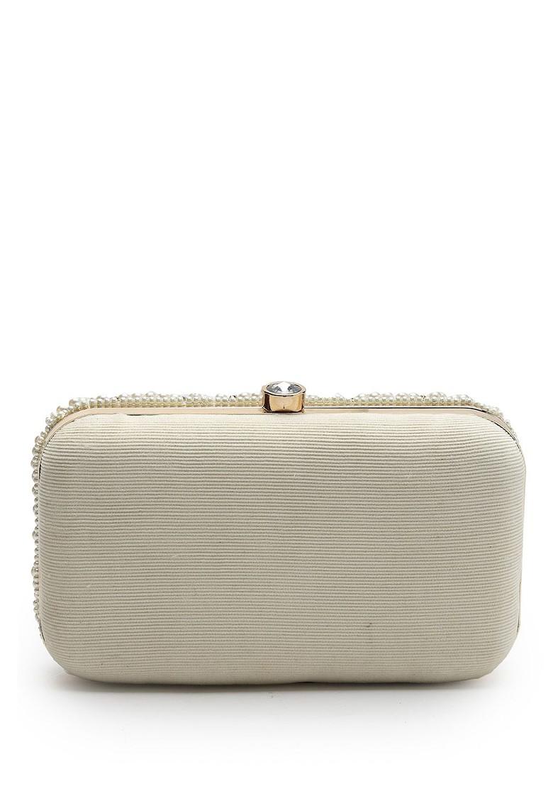Pearls Embellished Box Clutch