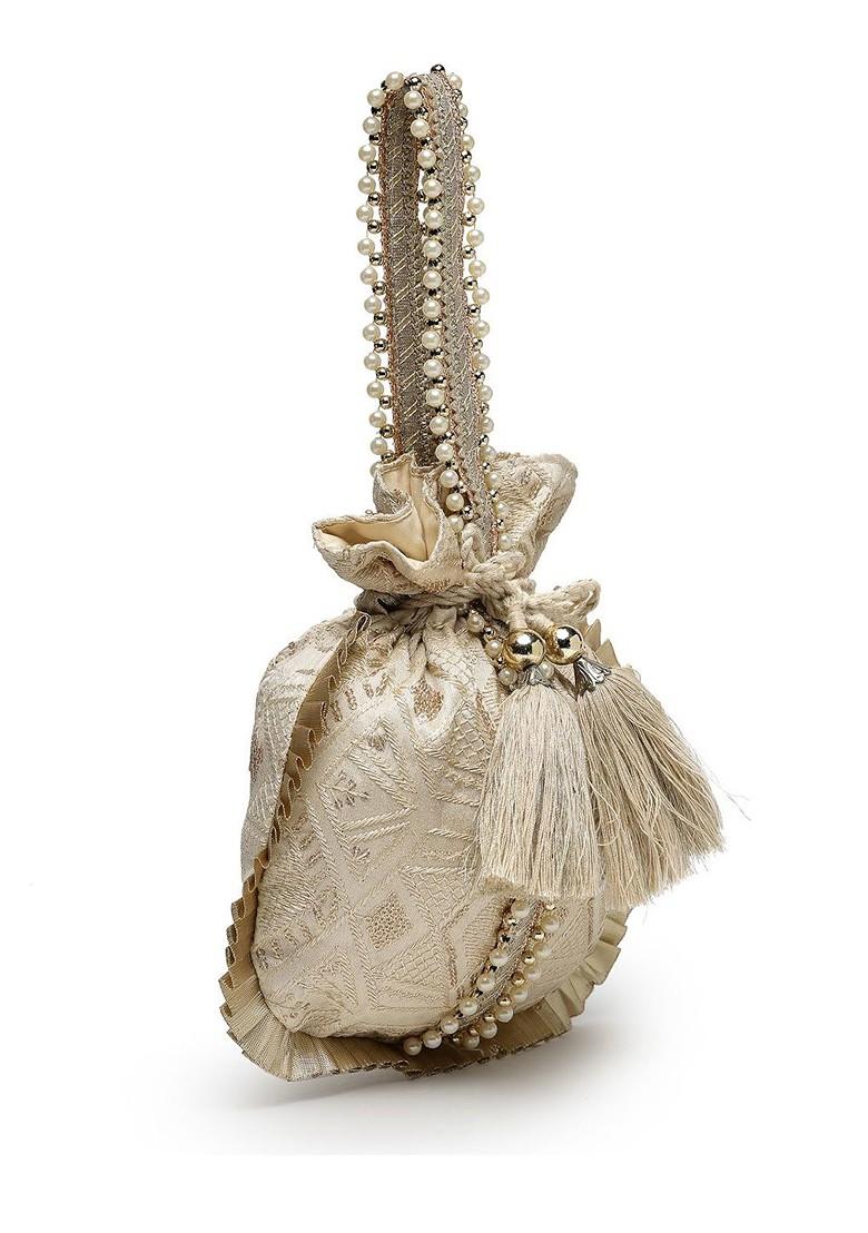 Embroidered Tasselled Potli Clutch