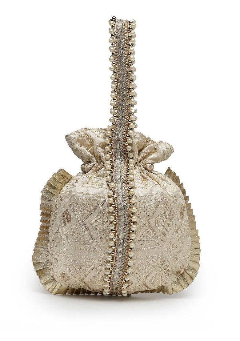 Embroidered Tasselled Potli Clutch