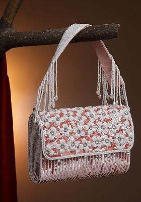 Embellished Tasselled Foldover Clutch