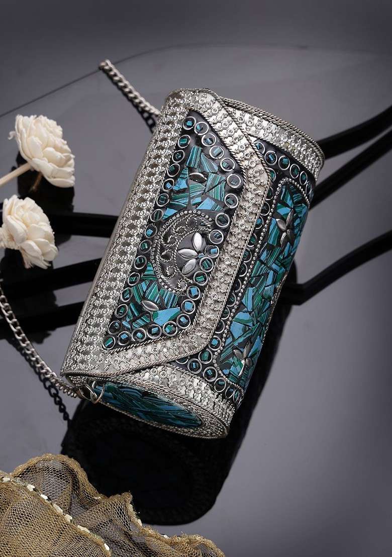 Embellished Box Clutch - Indya