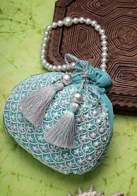 Embellished Tasselled Potli Clutch