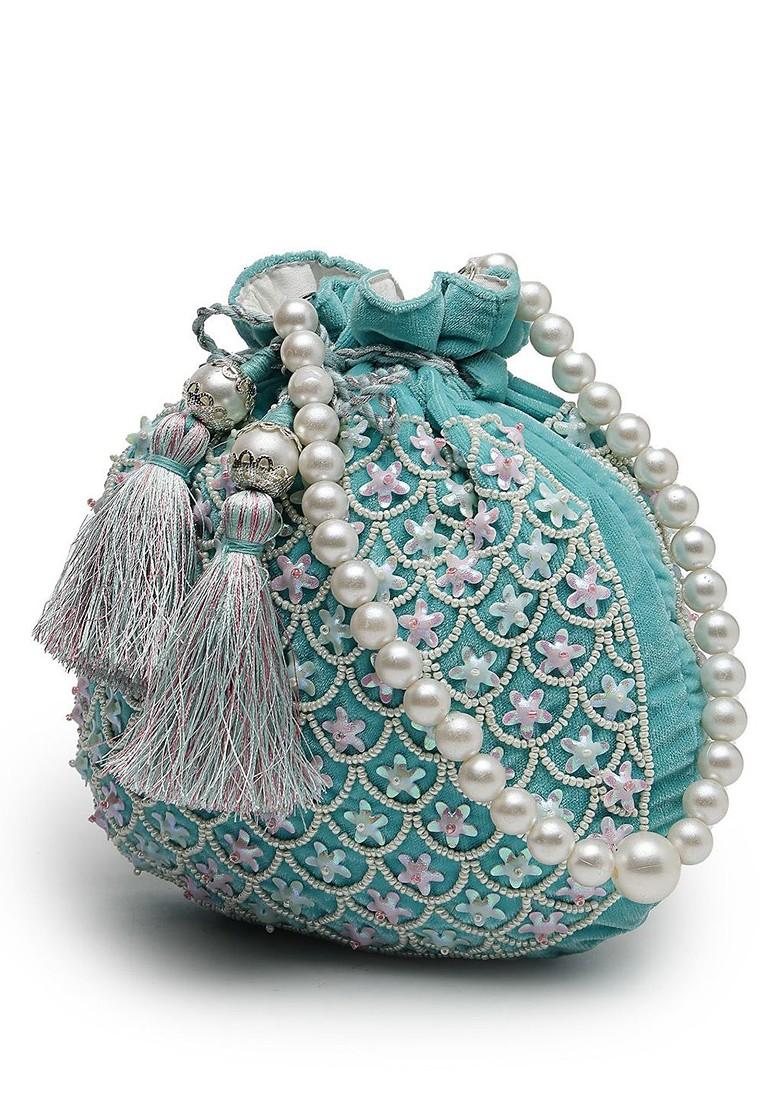 Embellished Tasselled Potli Clutch