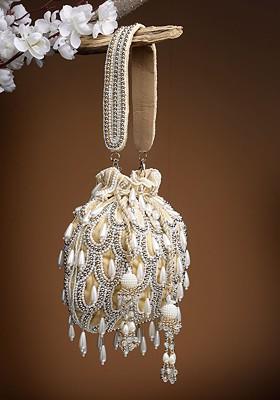 Embellished Tasselled Potli Clutch