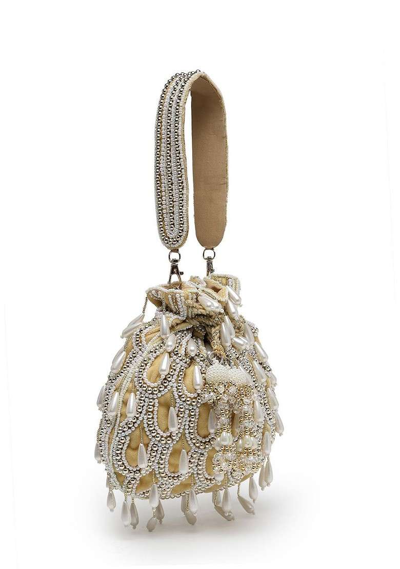 Embellished Tasselled Potli Clutch - Indya