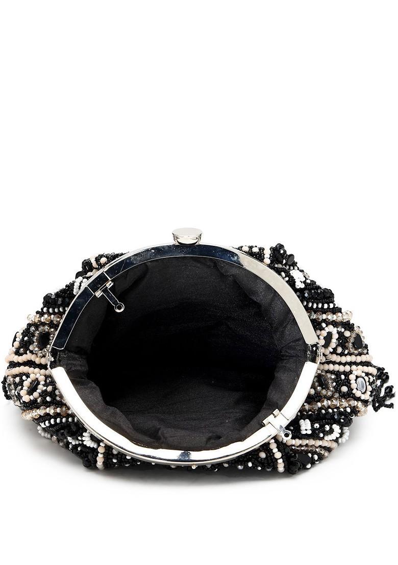 Embellished Beaded Tasselled Silk Purse Clutch