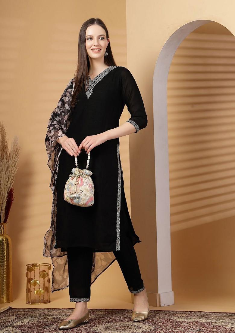 Dangle Off White And Pastel Multi Floral Embellished Georgette Potli