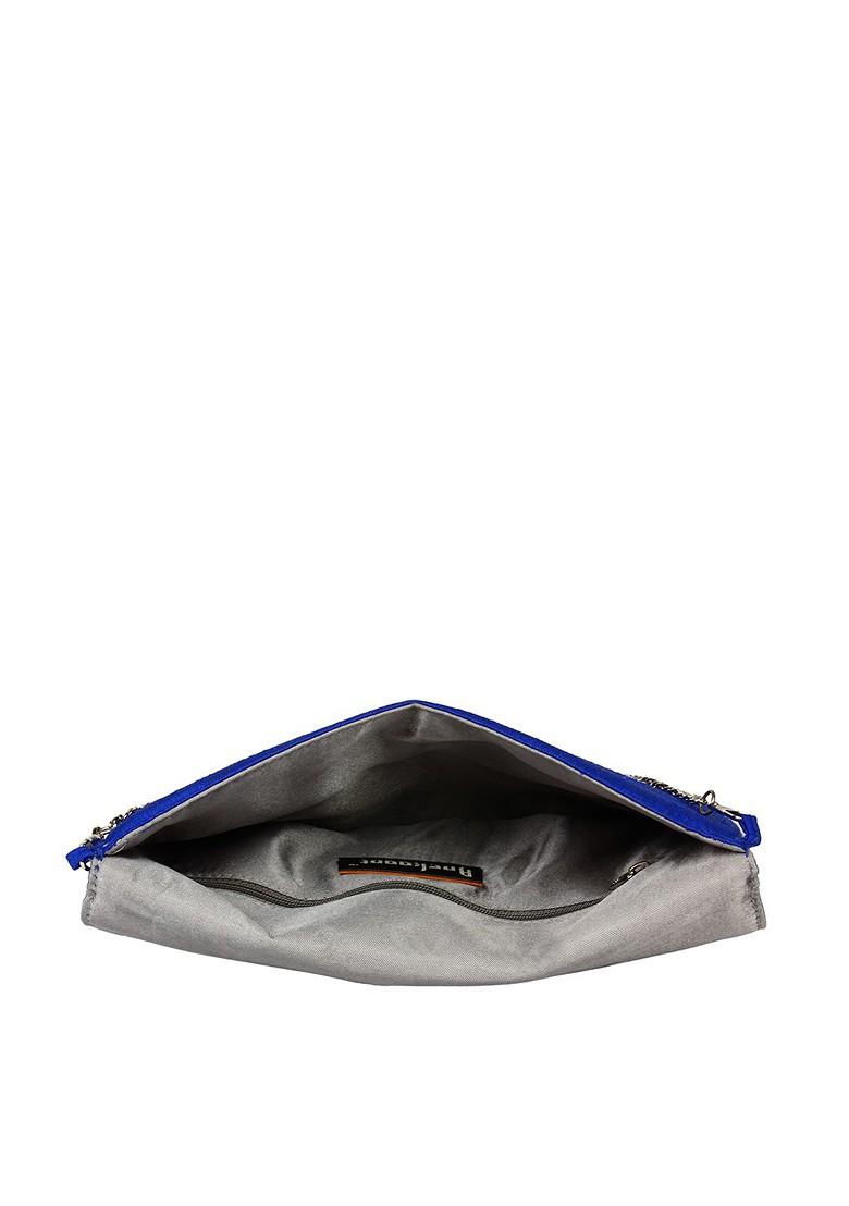 Blue Embroidered Clutch With Sling Strap