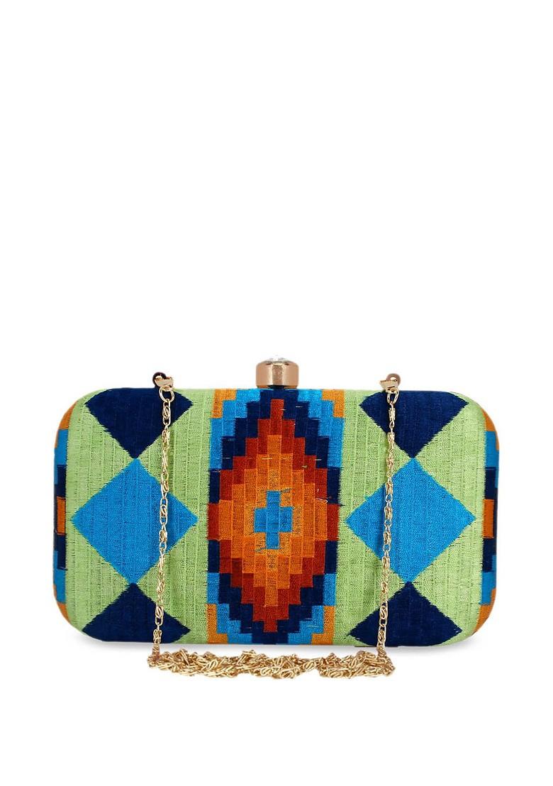 Multicoloured Embroidered Clutch