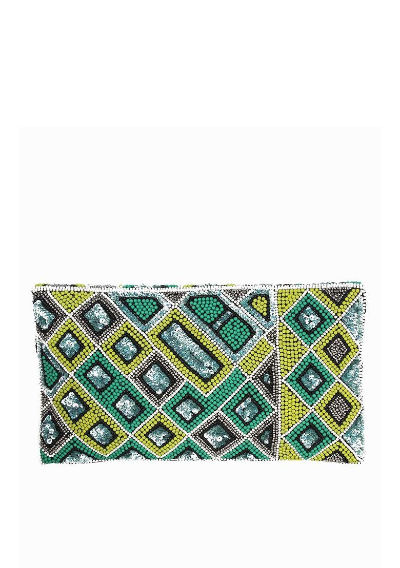 Textured Embellished Envelope Clutch