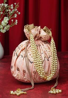 Embroidered Tasselled Potli Clutch