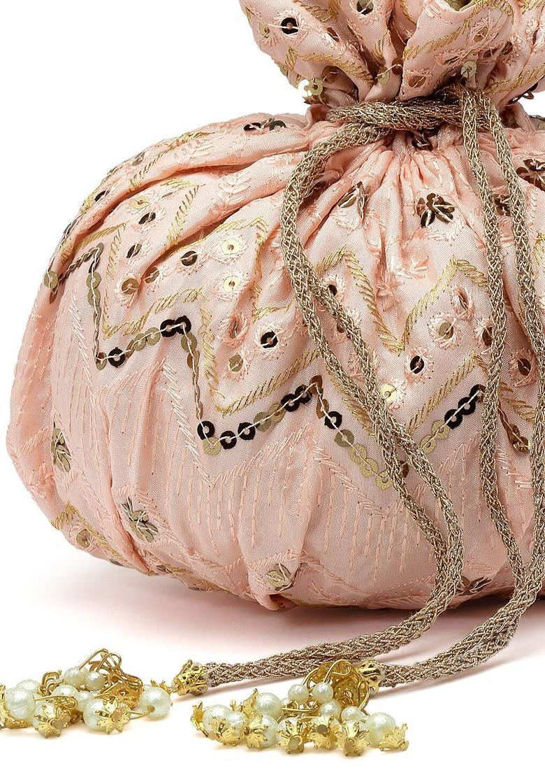 Embroidered Tasselled Potli Clutch