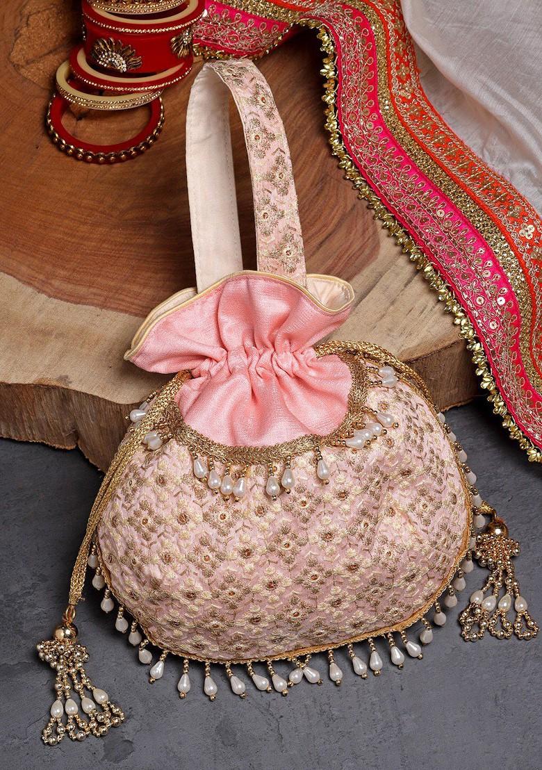 Embroidered With Tasselled Detail Potli