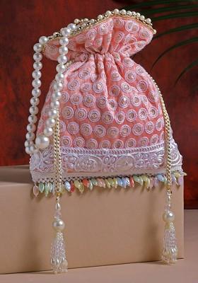 Tasseled Detail Embroidered Potli