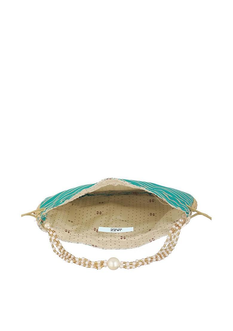 Blue Embroidered Potli Clutch