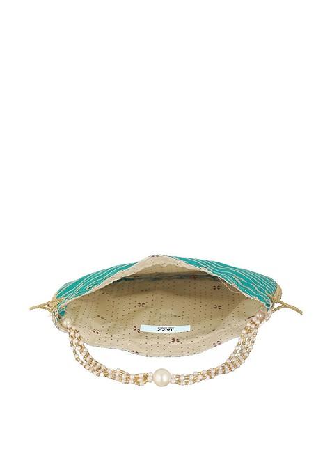 Blue Embroidered Potli Clutch