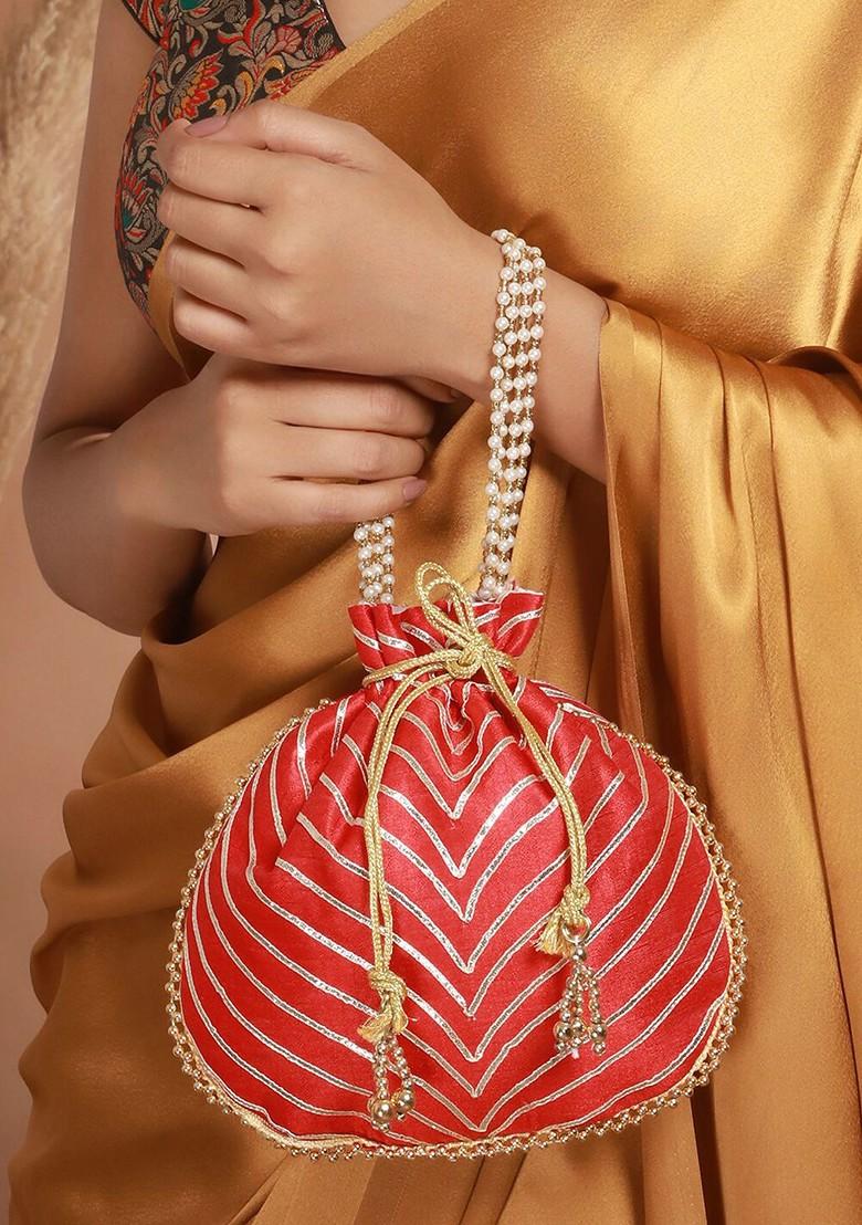 Red Embellished Potli