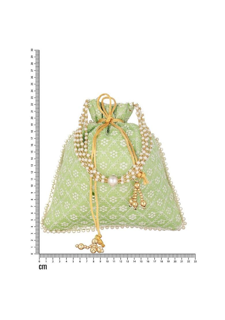 Green Embellished Potli Clutch