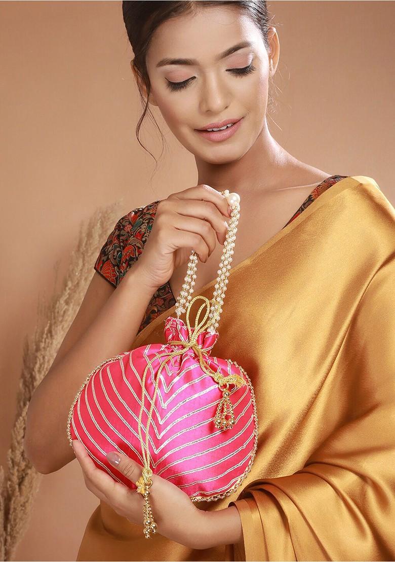 Pink Embellished Potli Clutch
