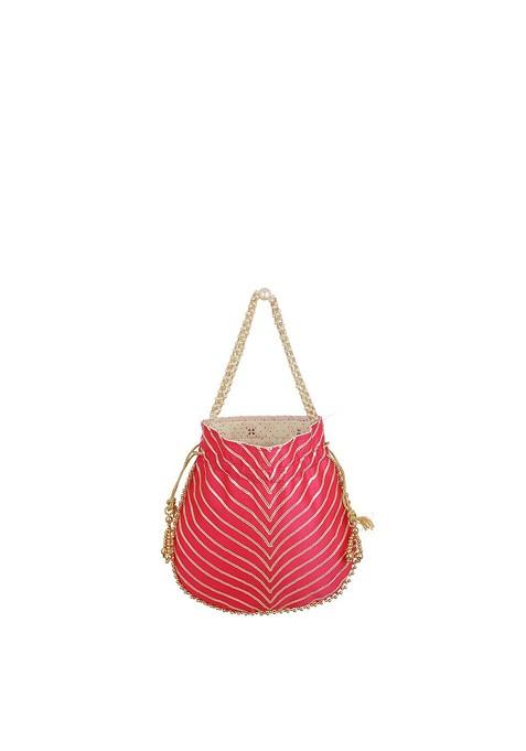 Pink Embellished Potli Clutch